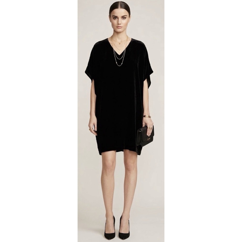 Eileen Fisher Velvet Kimono Dress Black Size Medium